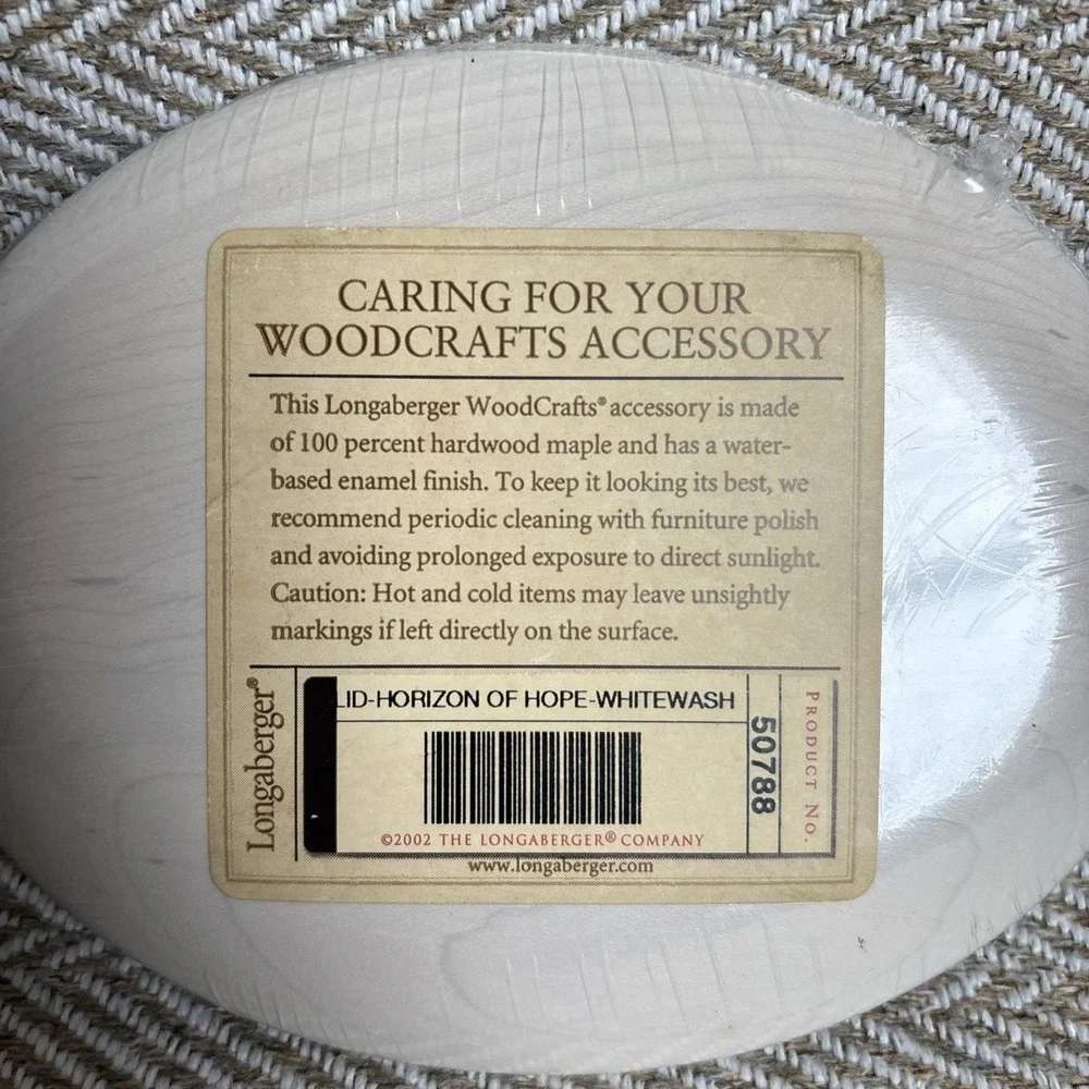 Longaberger Horizon of Hope Woodcrafts Lid White Wash 50788